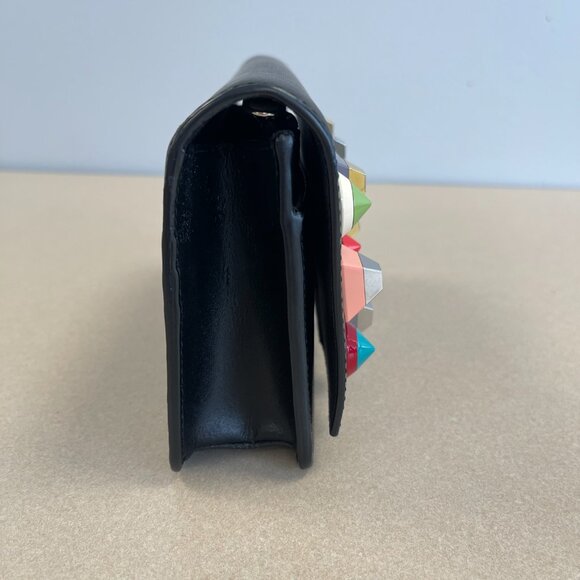 Fendi Rainbow Studded Black Calfskin Leather Tube Wallet on a Chain - Preowned - Picture 7 of 16